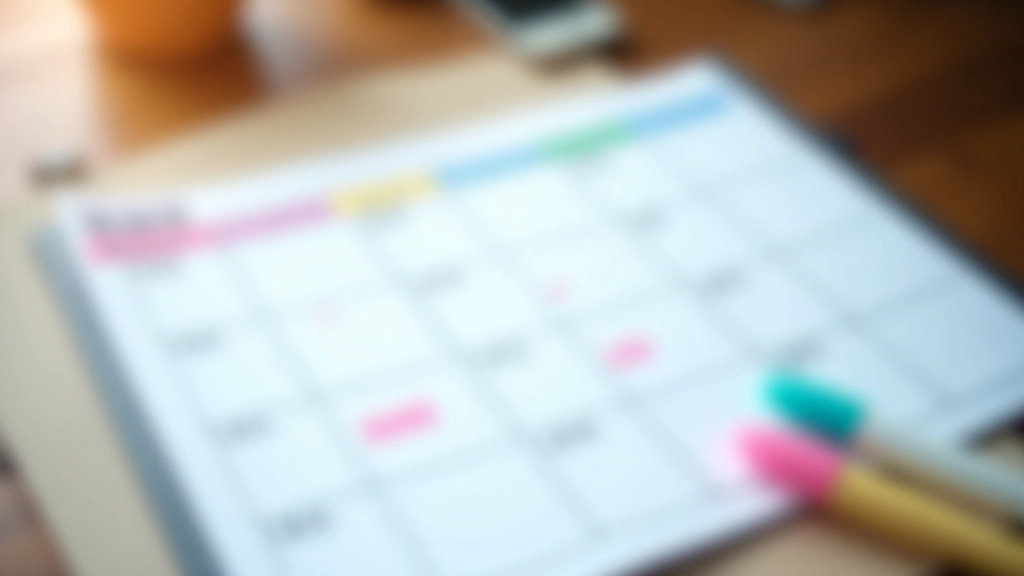 Digital calendar with color-coded time blocks scheduled across the week, showing deep work blocks highlighted in distinct color