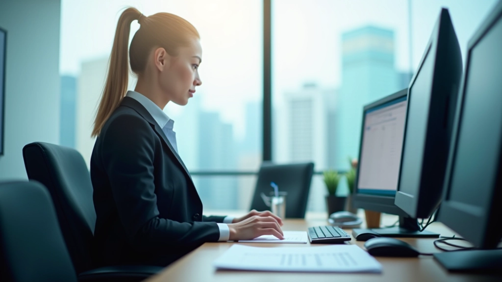 Executive managing time and priorities at modern office desk