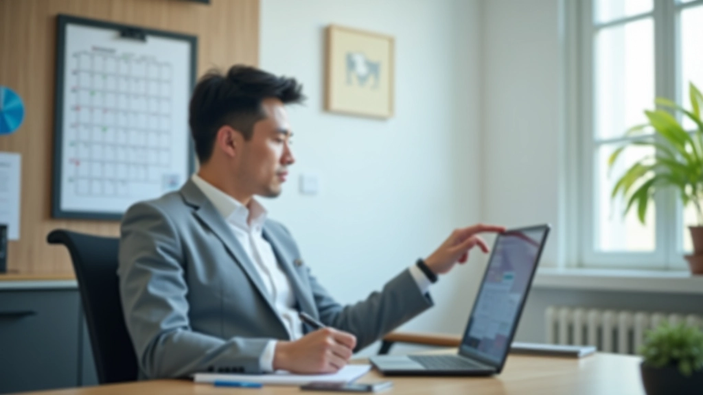 Person focused at desk with time-blocked schedule visible on calendar, minimal distractions, clean workspace setup
