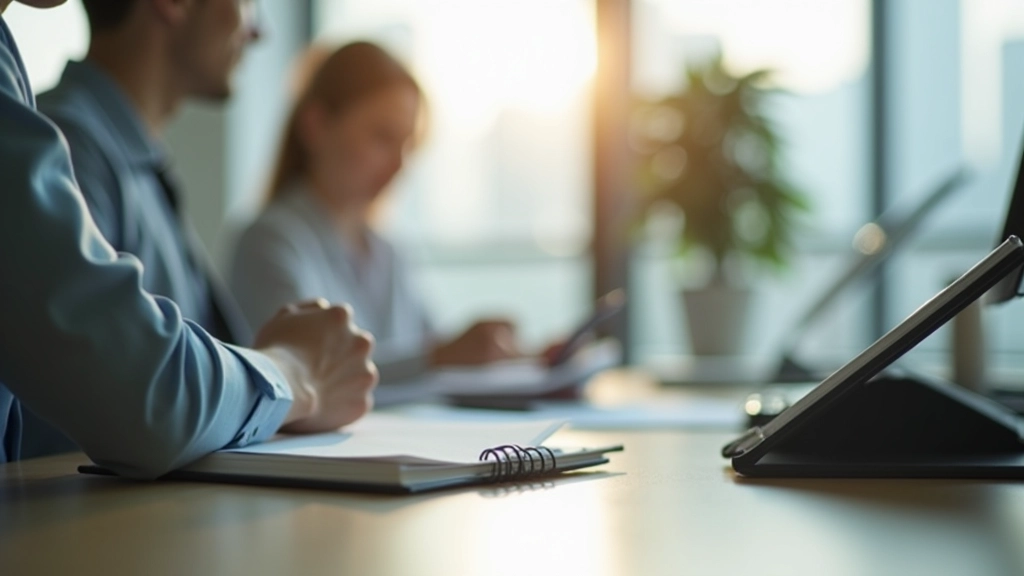Professional at desk with calendar planner, focused expression, morning light from window, productivity setup